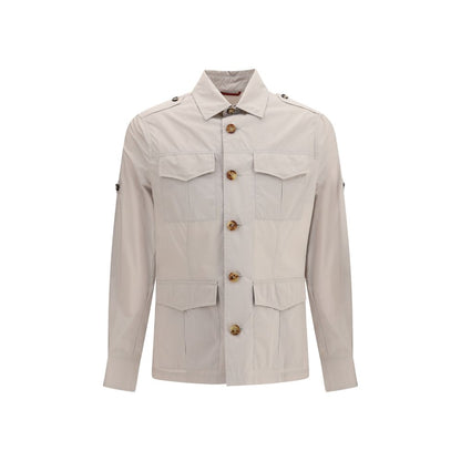 Brunello Cucinelli Beige Cotton Full-Length Jacket