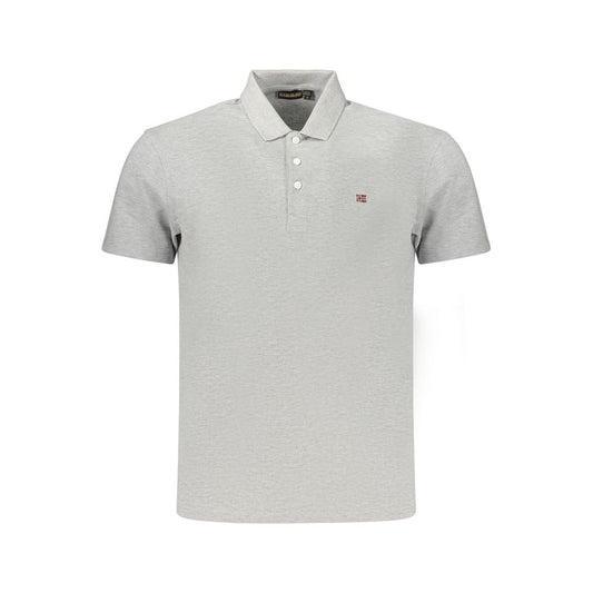 Napapijri Gray Cotton Men's Polo Shirt