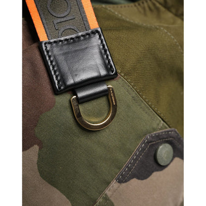 Dolce & Gabbana Military Green Patchwork Rucksack Backpack Borse Men Bag