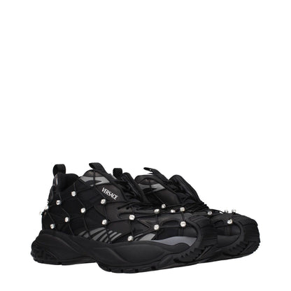 Versace Black Fabric Sneakers