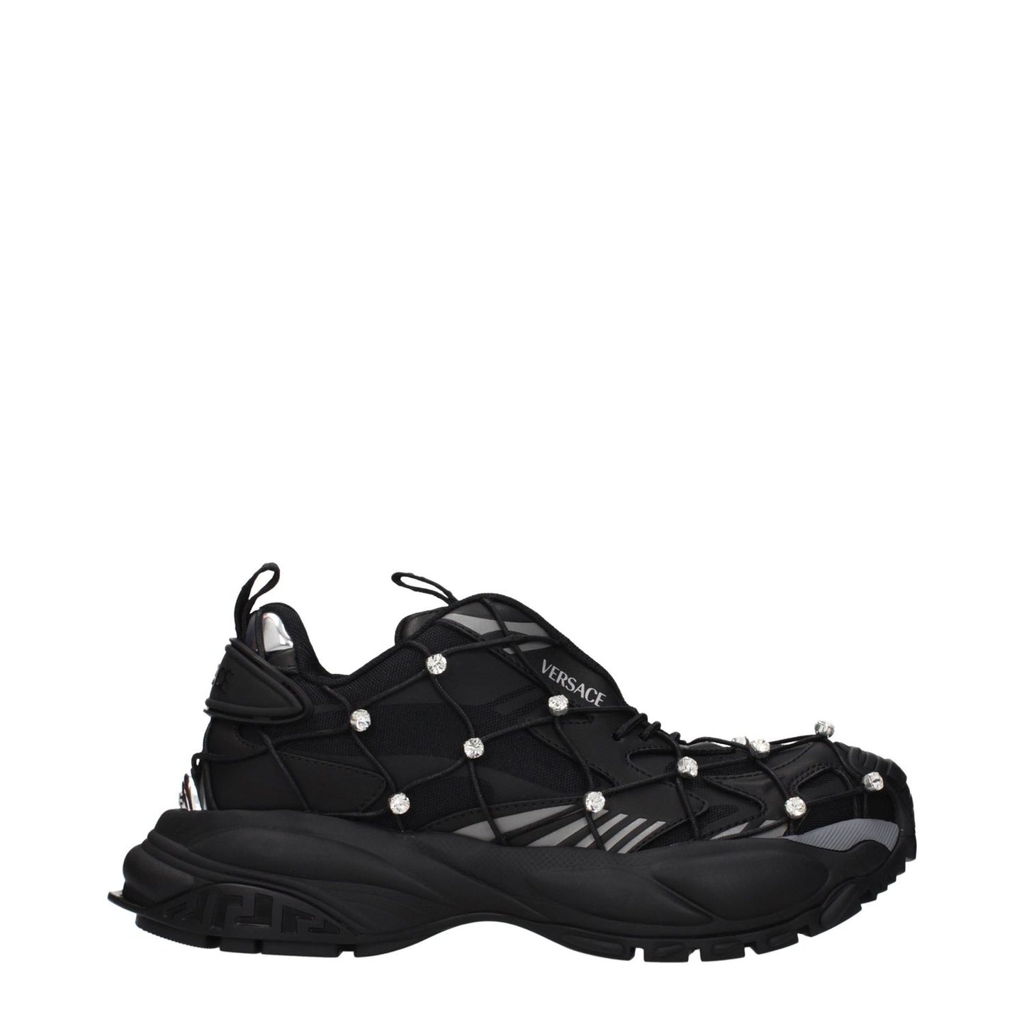 Versace Black Fabric Chunky Sneakers