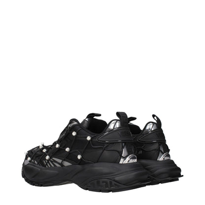 Versace Black Fabric Chunky Sneakers