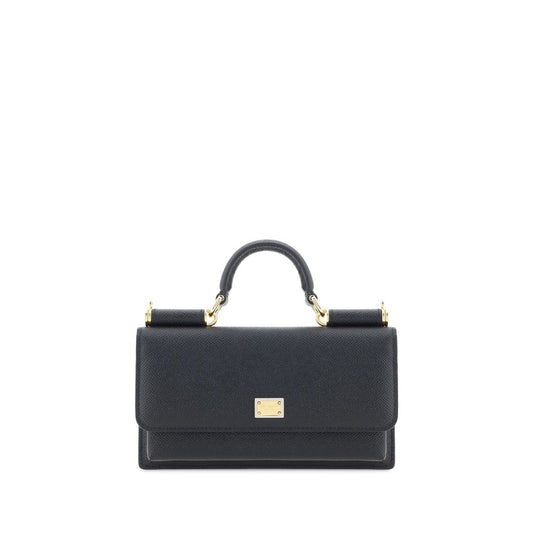 Dolce & Gabbana Black Calf Leather Bos Taurus Shoulder Bag