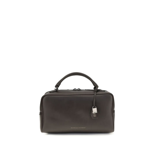 Brunello Cucinelli Brown Calf Leather Bos Taurus Handbag