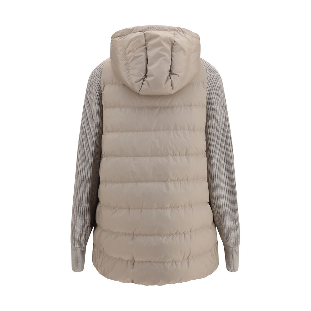Brunello Cucinelli Gray Polyester Full-Length Jacket
