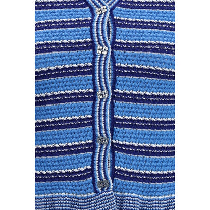 Ganni Blue Cotton Cardigan