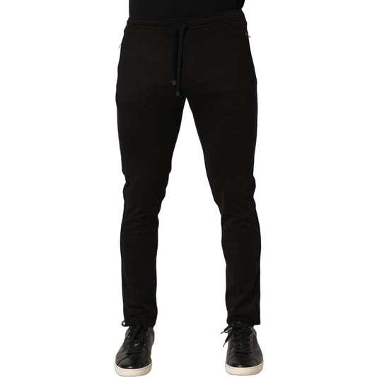 Dolce & Gabbana Black Wool Jogger Men Sweatpants Trouser Pants