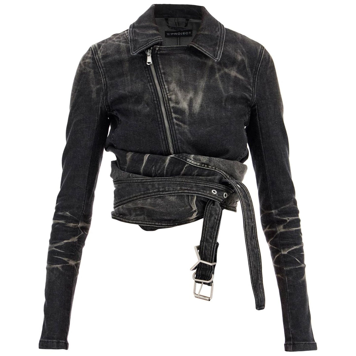 Y Project denim jacket with criss-cross belt Jackets Y Project