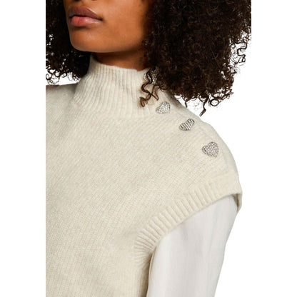 Morgan De Toi Beige Polyester Sleeveles Sweater