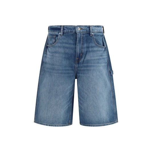 7FOR Blue Cotton Bermuda Shorts