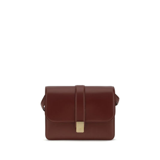 Khaite Bordeaux Calf Leather Bos Taurus Shoulder Bag