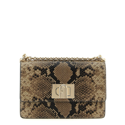 Furla Gray Goatskin Crossbody Bag