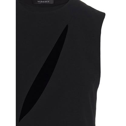 Versace Black Acetate Midi Dress