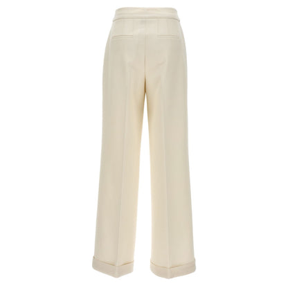 Kiton White Virgin Wool Casual Pants