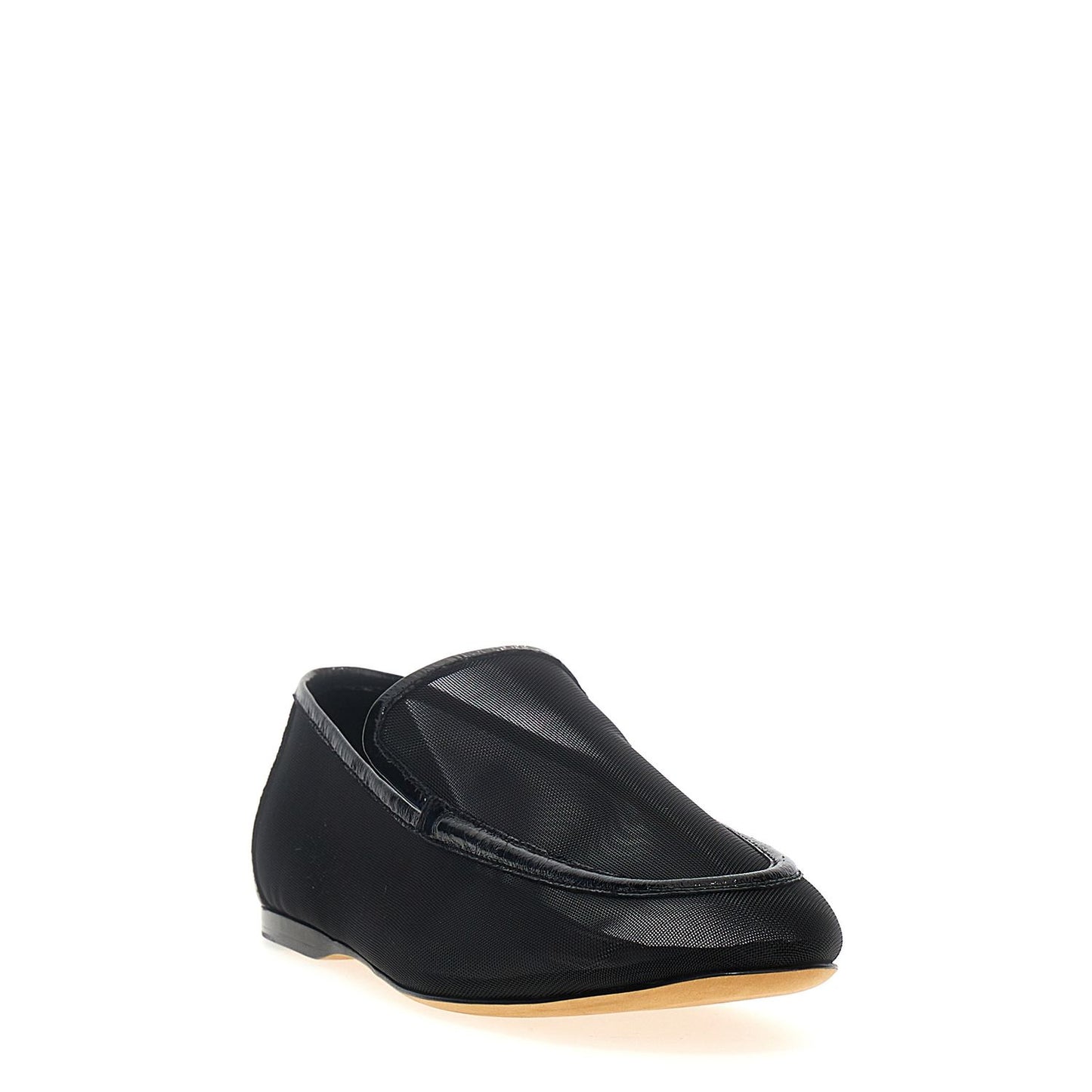 Khaite Black Polyamide Slip-On Loafers