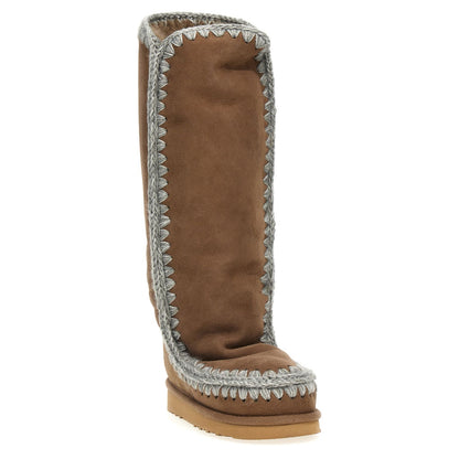 Mou Brown Lamb Leather Over The Knee