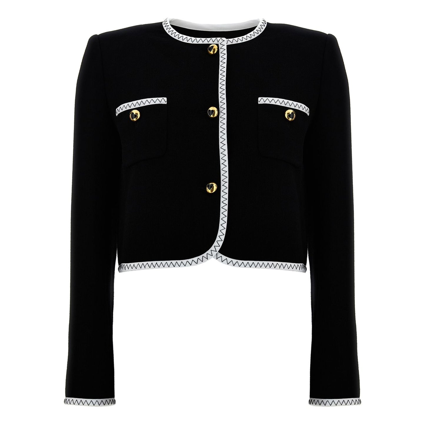 Moschino Bicolor Viscose Full-Length Jacket
