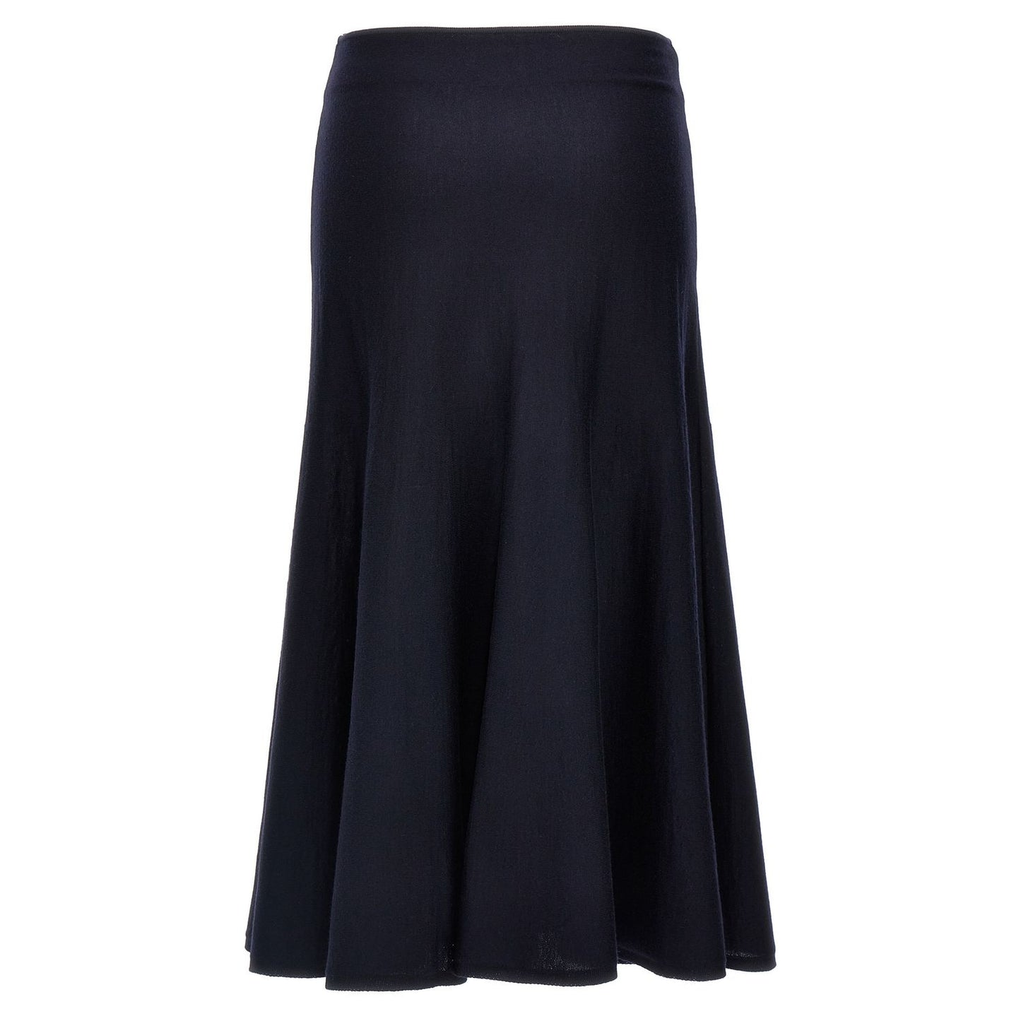 Khaite Blue Wool Midi Skirt