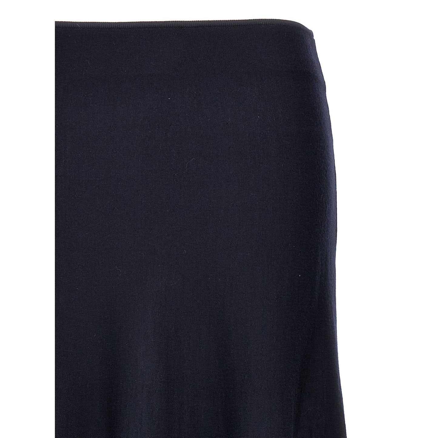 Khaite Blue Wool Midi Skirt