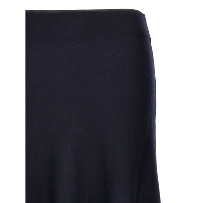 Khaite Blue Wool Midi Skirt