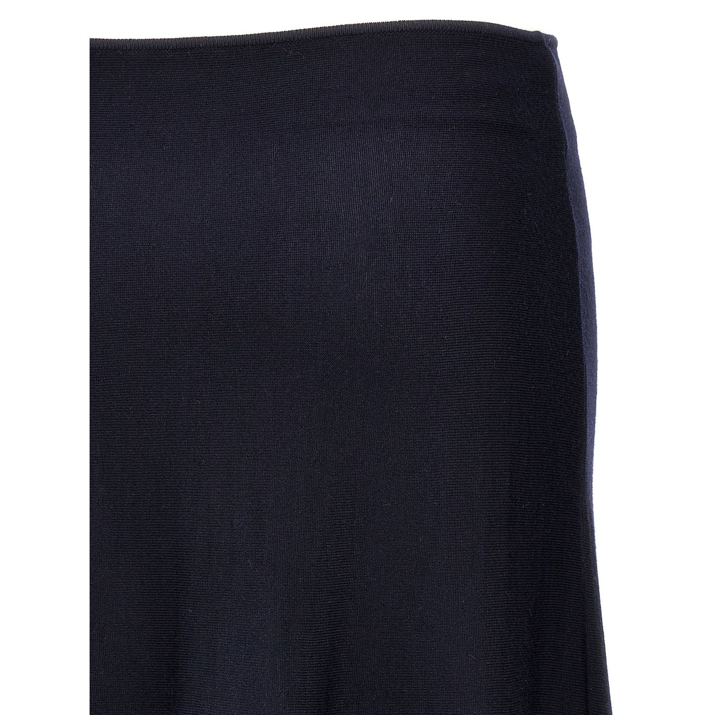 Khaite Blue Wool Midi Skirt
