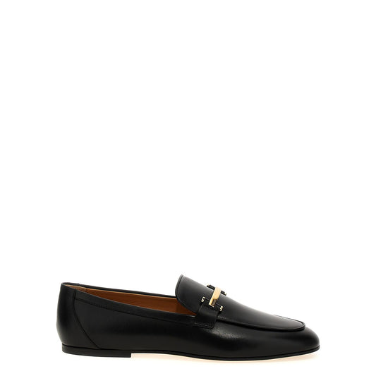 Tod's Black Calfskin Slip-On Loafers