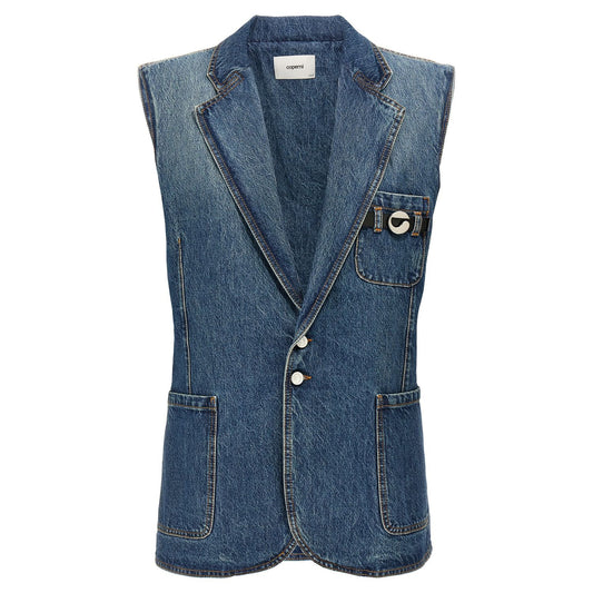Coperni Blue Cotton Sleeveless Jacket