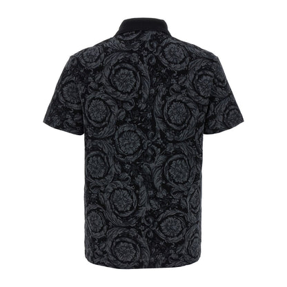Versace Gray Cotton Polo Shirt