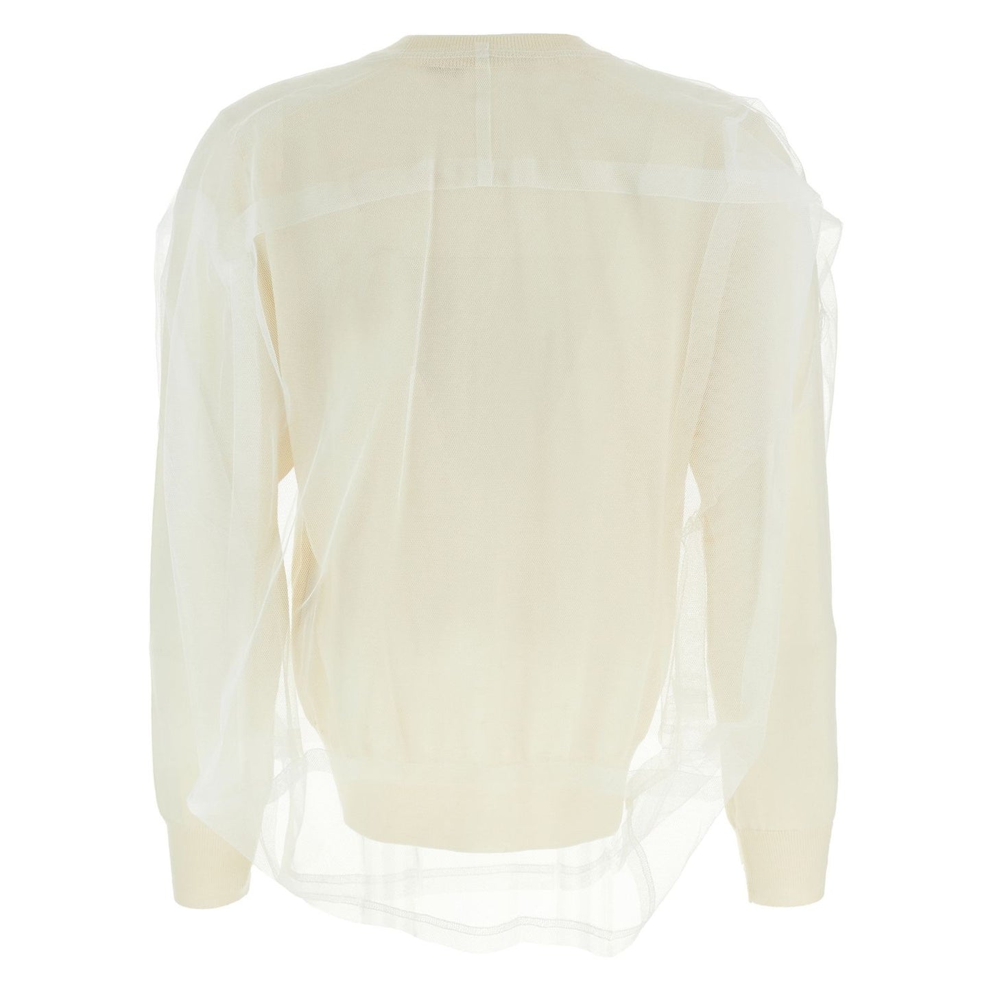 Comme Des Garçons White Wool Cardigan