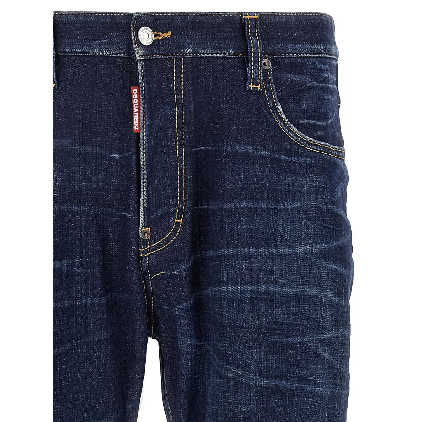 Dsquared² Blue Cotton Straight-Leg Jeans