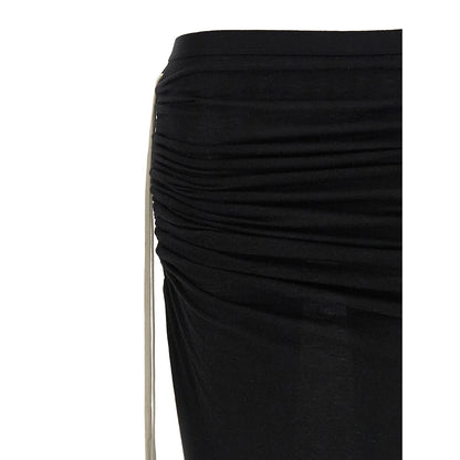 Rick Owens Black Wool Mini Skirt