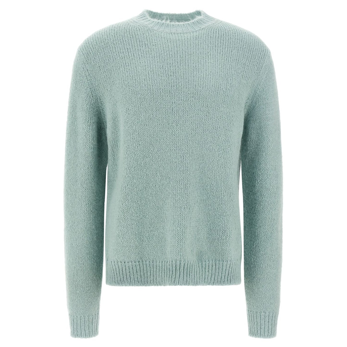 Jil Sander Blue Alpaca Leather Cardigan