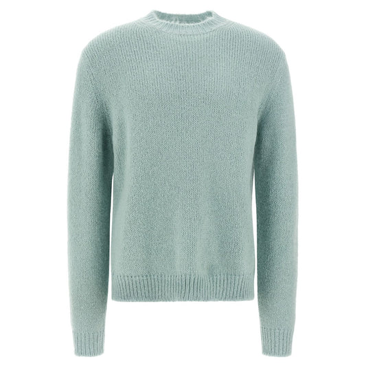 Jil Sander Blue Alpaca Leather Cardigan