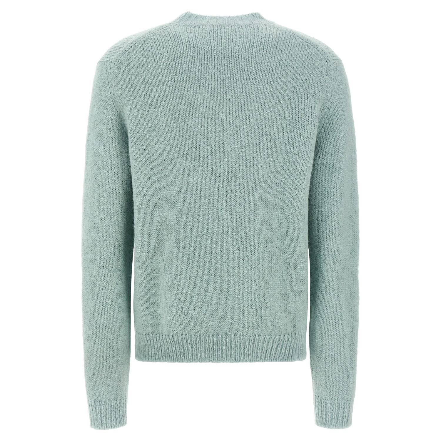 Jil Sander Blue Alpaca Leather Cardigan