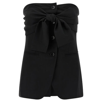 Max Mara Black Virgin Wool Tank Tops
