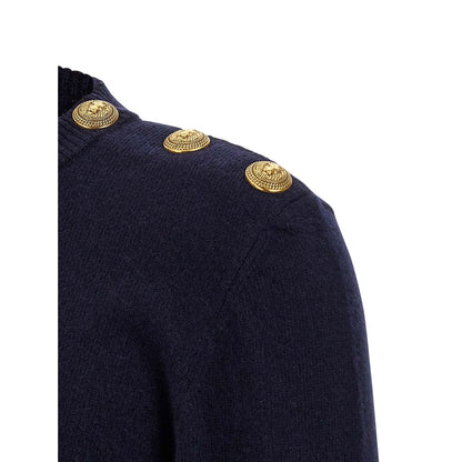 Balmain Blue Cashmere Cardigan