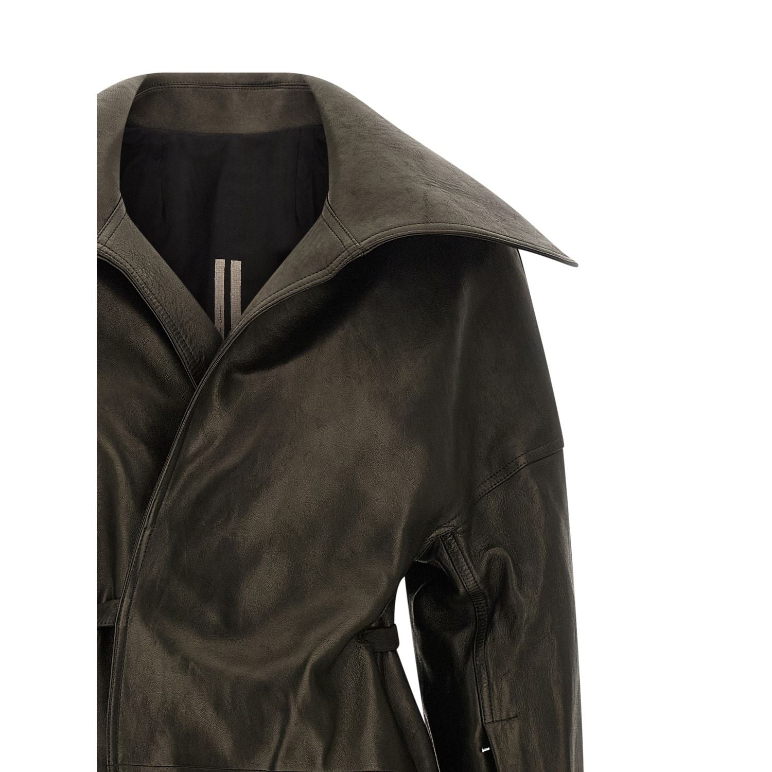 Rick Owens Black Lamb Leather Coat