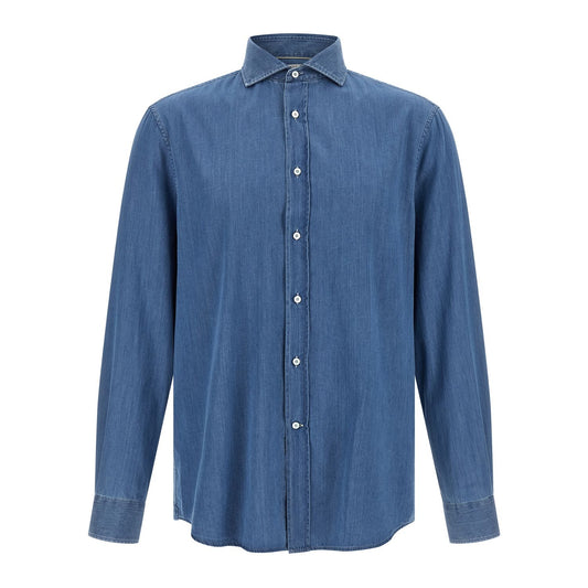 Brunello Cucinelli Blue Cotton Blouse