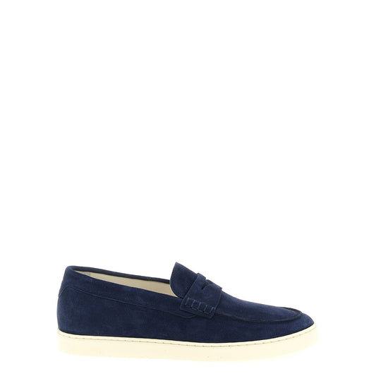 Brunello Cucinelli Blue Calfskin Slip-On Loafers