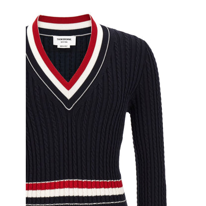 Thom Browne Blue Cotton Cardigan