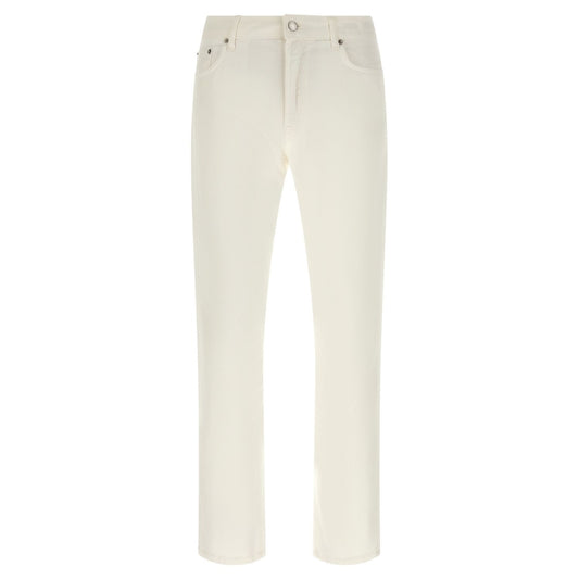 Department 5 White Cotton Straight-Leg Jeans