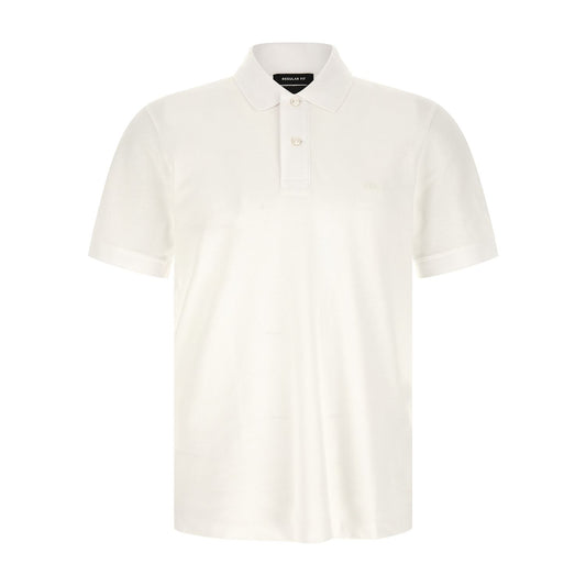 Hugo Boss White Cotton Polo Shirt
