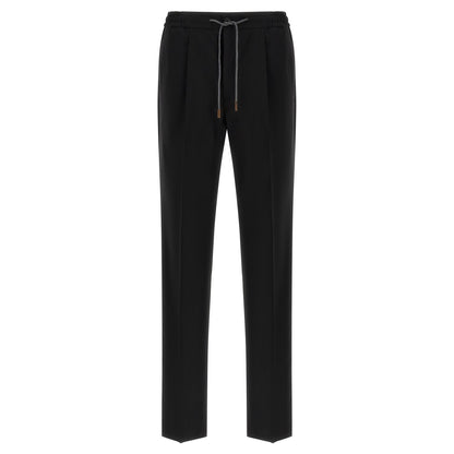 Incotex Black Virgin Wool Casual Pants
