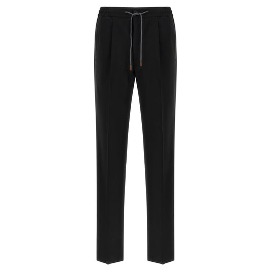 Incotex Black Virgin Wool Casual Pants
