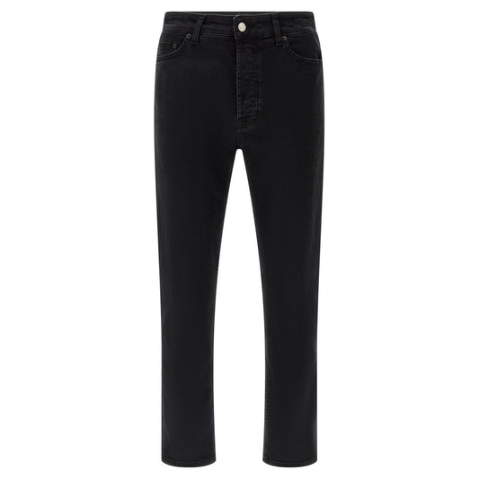 Department 5 Black Cotton Cropped Jeans