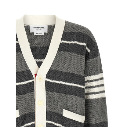 Thom Browne Gray Cotton Cardigan