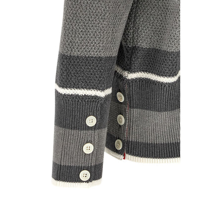 Thom Browne Gray Cotton Cardigan
