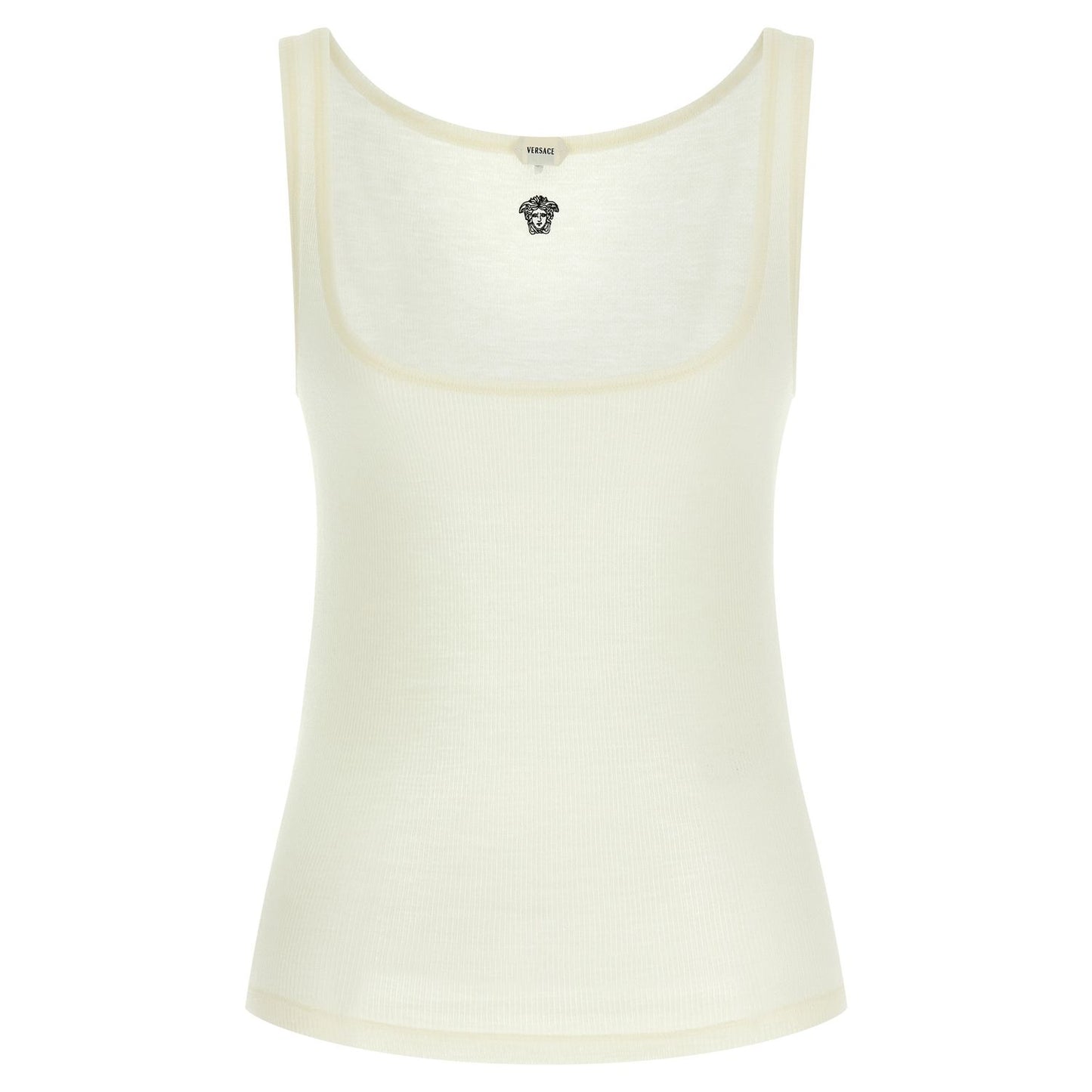 Versace White Virgin Wool Sleeveles T-Shirt