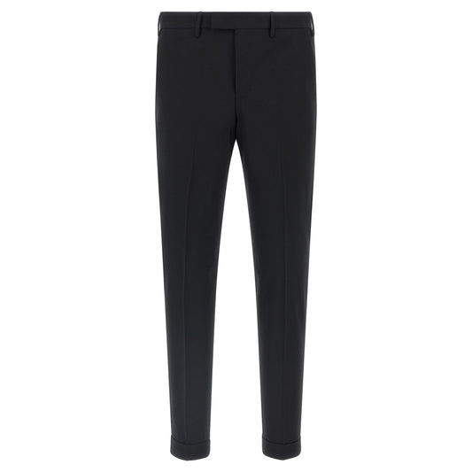 PT Torino Black Virgin Wool Dress Pants