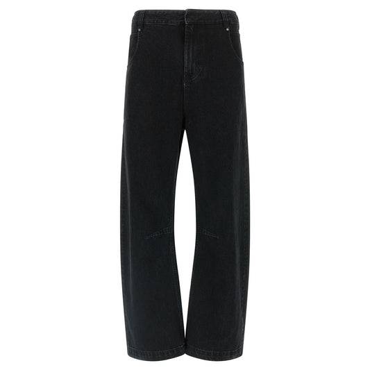 Entire Studios Black Cotton Straight-Leg Jeans